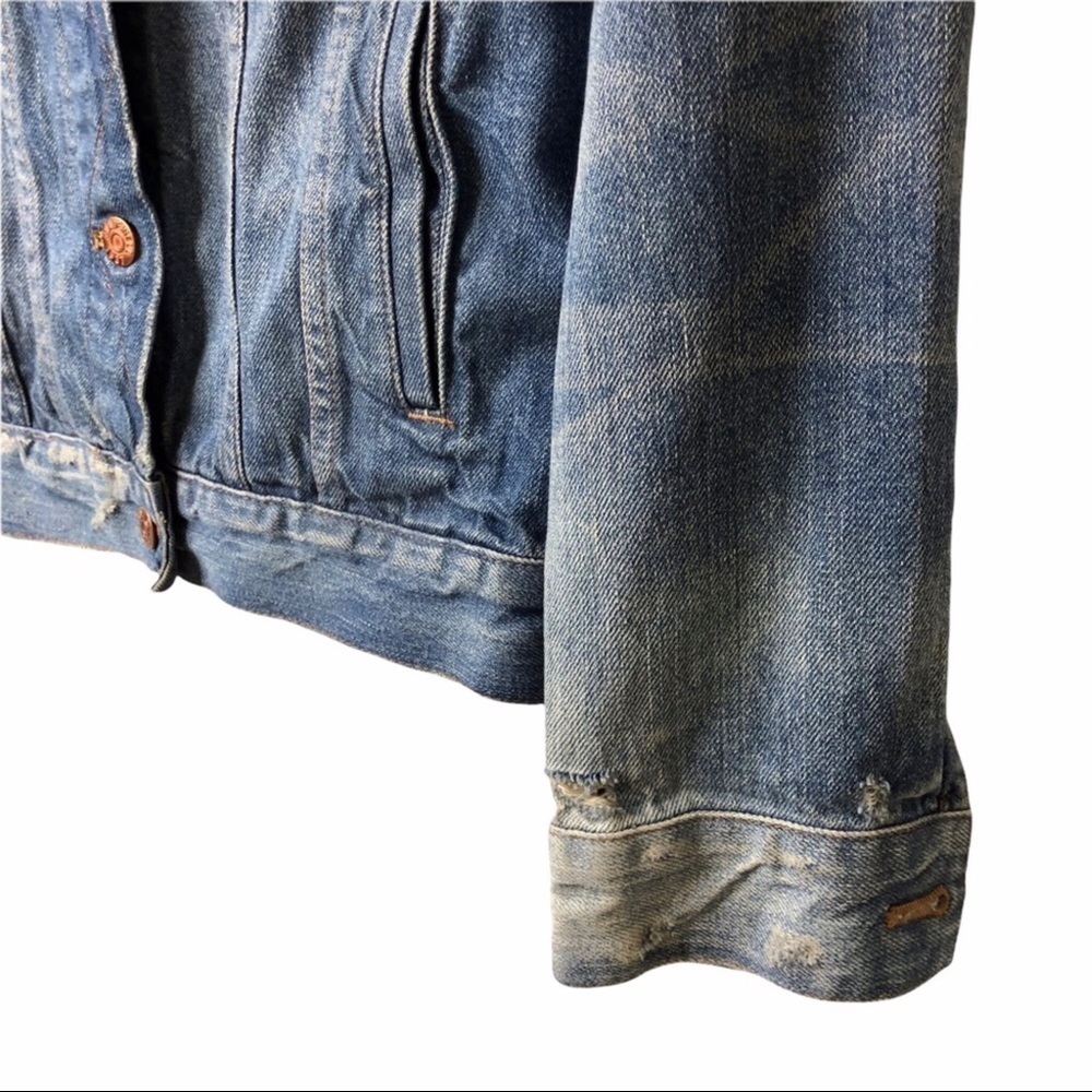 Madewell The Jean Jacket Ellery Wash Size Small Distressed Denim Style C1778 - Picture 7 of 11